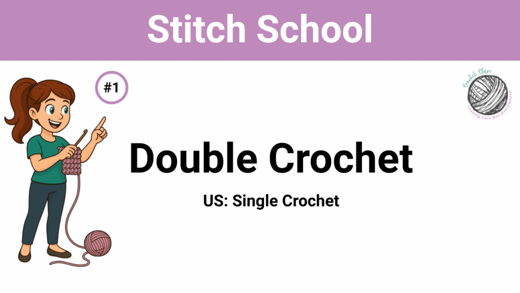 How to crochet double crochet (UK) also known as single crochet in US crochet terms