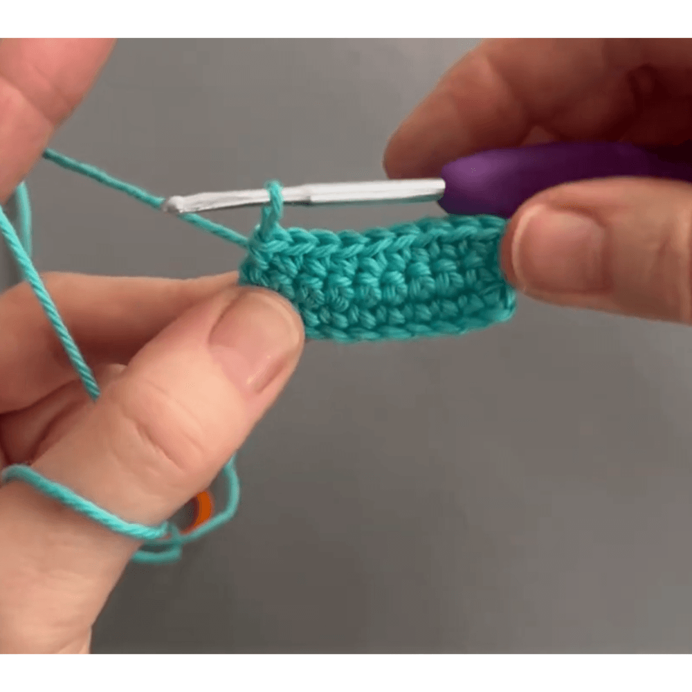 images showing finished row after turning your work crochet